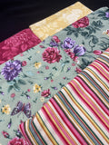 Cotton Flannel Bundle - Various Coordinating Florals and Stripe