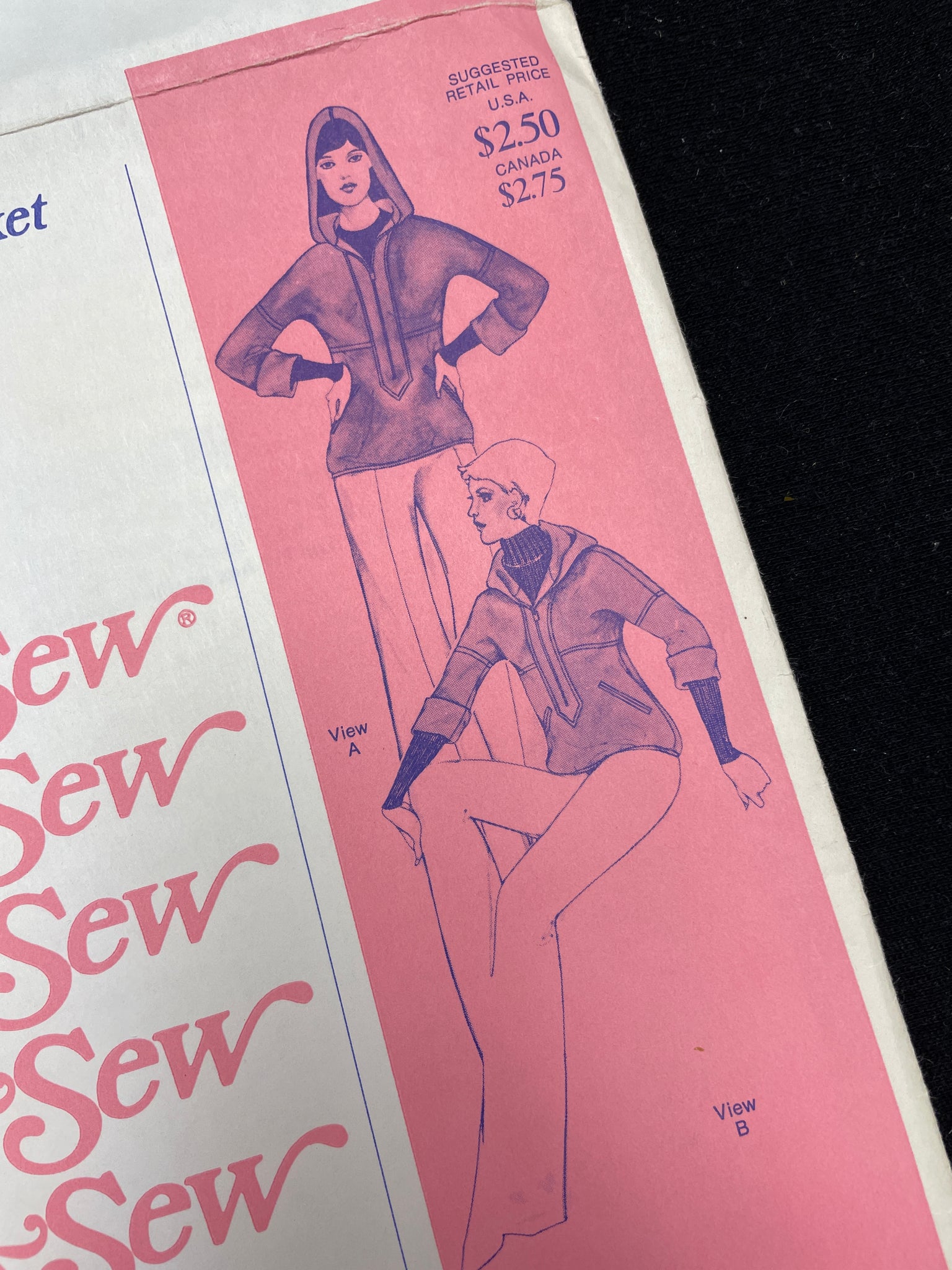 1976 Stretch & Sew 1005 Sewing Pattern - Hooded Pullover Jacket FACTORY FOLDED