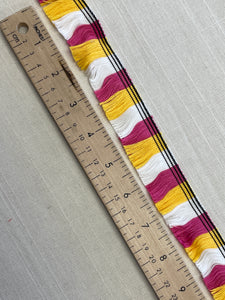 Fringe Trim By-the-Yard - Pink, Yellow and White