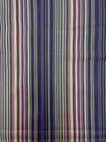 2 YD Polyester Stripes - Navy Blue, Tan, Orange, Aqua and Purple