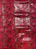 1 YD Quilting Cotton - Red with Metallic Gold and Black Snake Print