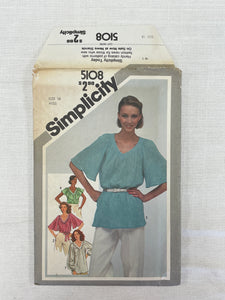 1981 Simplicity 5108 Pattern - Tunic Tops FACTORY FOLDED