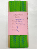 3 YD Polyester Grosgrain Ribbon - Green with Blue Dots