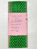 2 1/4 YD Nylon Organza Ribbon - Green with White Dots