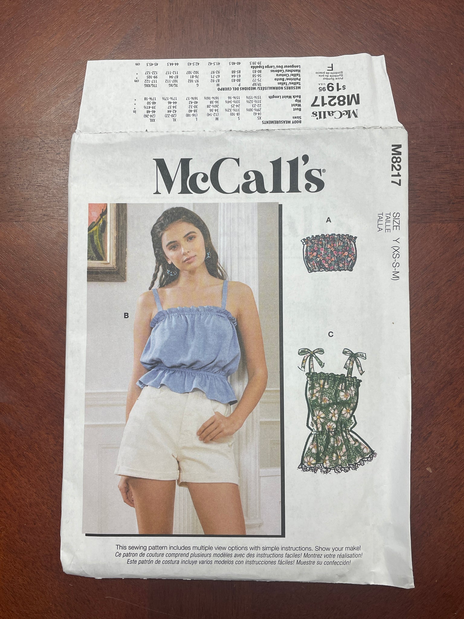 2021 McCall's 8217 Pattern - Tops FACTORY FOLDED