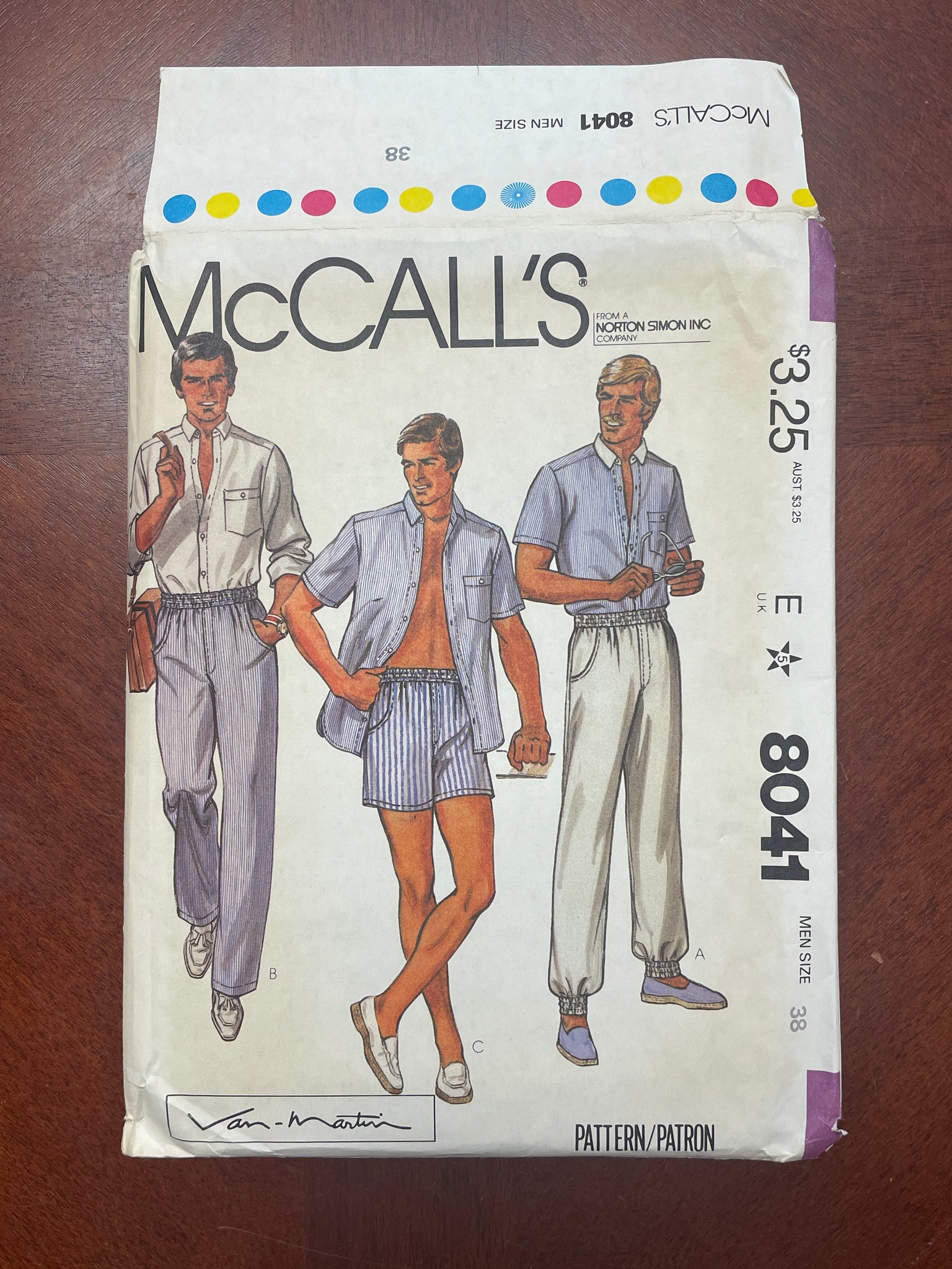 1982 McCall's 8041 Pattern - Shirt, Pants and Shorts FACTORY FOLDED