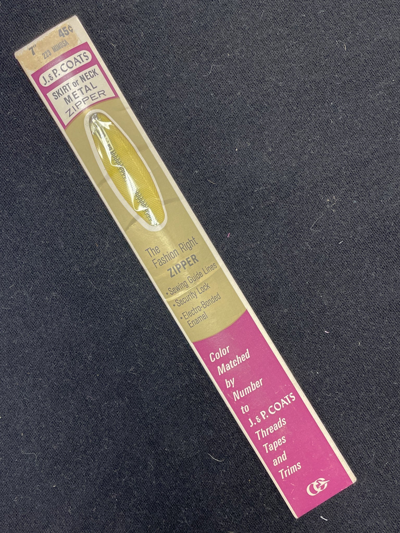 Zipper 7" Metal Teeth - Yellow