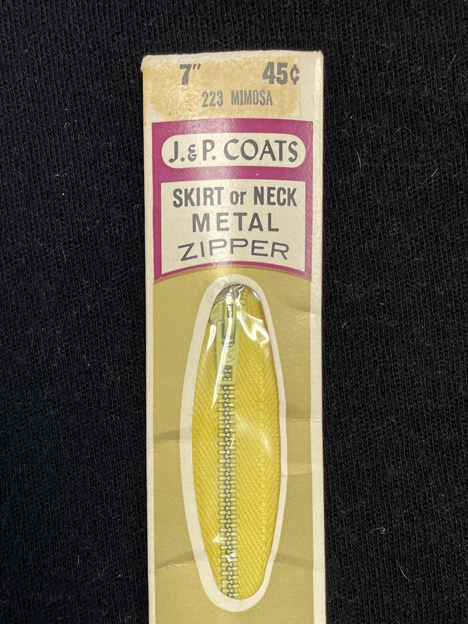 Zipper 7" Metal Teeth - Yellow