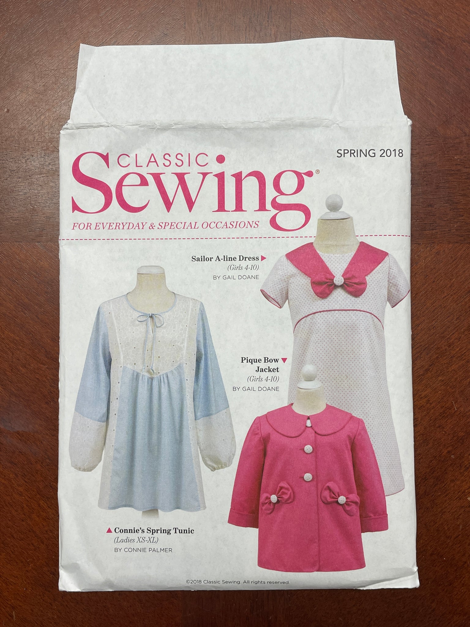 2018 Classic Sewing Spring 2018 Pattern - Childs Dress, Tunic and Jacket FACTORY FOLDED