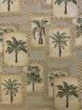 2 5/8 YD Polished Cotton Blend Tapestry - Beige with Palm Trees
