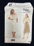 1980s Vogue 2952 Sewing Pattern - Adult Blouse and Skirt FACTORY FOLDED