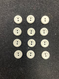 Buttons Plastic Set of 8 or 12 - White