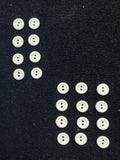 Buttons Plastic Set of 8 or 12 - White
