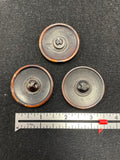 Buttons Plastic Set of 3 Vintage - Polo Players Dark Brown and Beige Beige
