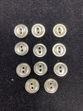 Buttons Plastic Set of 11 Vintage - Off White with Marquise Center