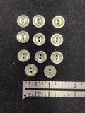 Buttons Plastic Set of 11 Vintage - Off White with Marquise Center