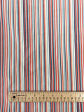 Silk Taffeta Yarn-Dyed Stripes - Orange, Blues, and White