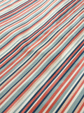 Silk Taffeta Yarn-Dyed Stripes - Orange, Blues, and White