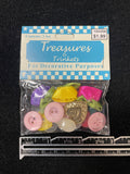 Button Plastic and Ribbon Rose Bundle - Various Colors