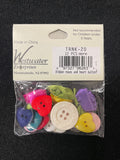 Button Plastic and Ribbon Rose Bundle - Various Colors