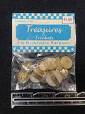 Button Plastic Set of 10 - Metallic Gold