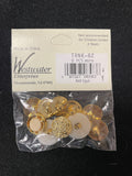 Button Plastic Set of 10 - Metallic Gold