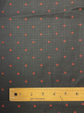 3 1/8+ YD Cotton - Black with Tiny Red Fleur-De-Lis