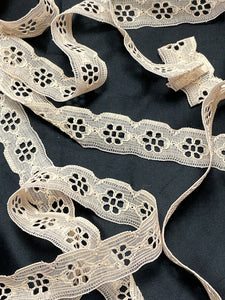 Polyester Flat Lace Trim - Peach