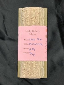 Polyester Flat Lace Trim - Peach