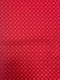 1 3/8 YD Quilting Cotton - Red with Pink Hearts and Dots Lattice
