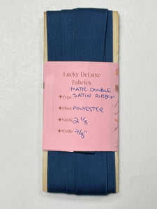 2 1/8 YD Polyester Double Matte Satin Ribbon - Navy Blue