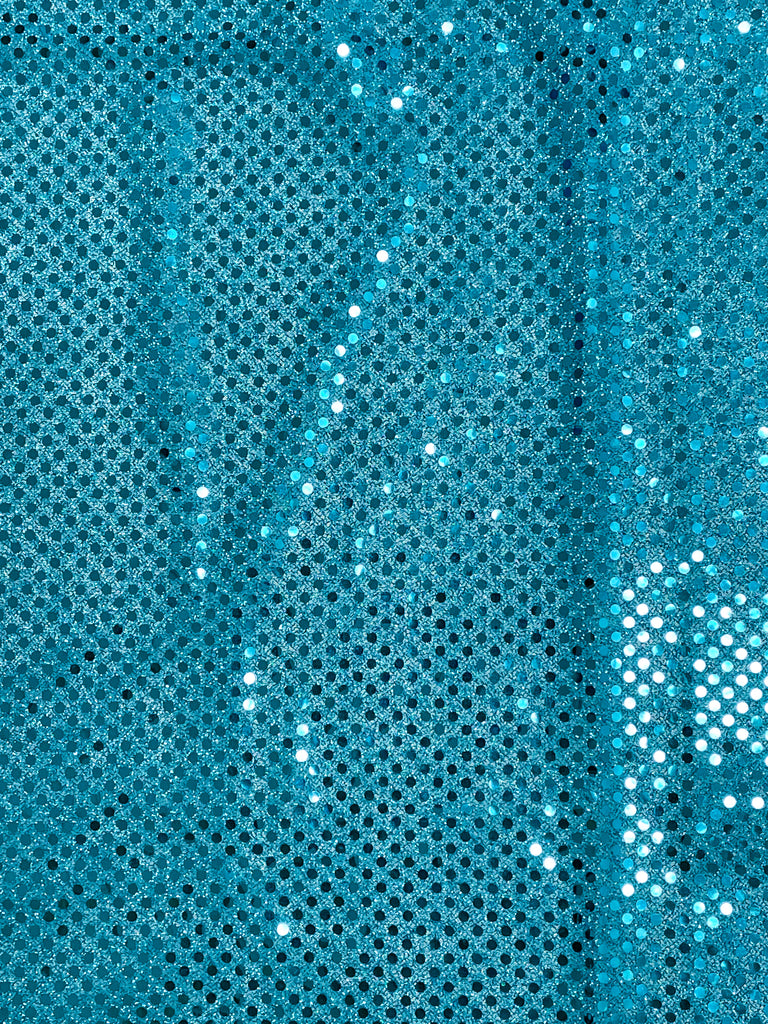1 YD Polyester Knit Lurex with Confetti Dot - Turquoise