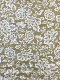 Cotton - Beige with White Flowers