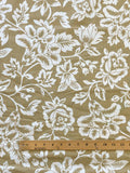 Cotton - Beige with White Flowers