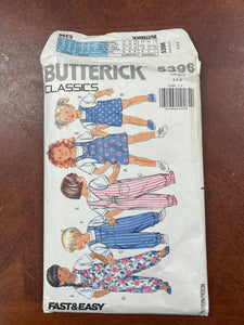 1991 Butterick 5396 Pattern - Child's Shirt and Overalls