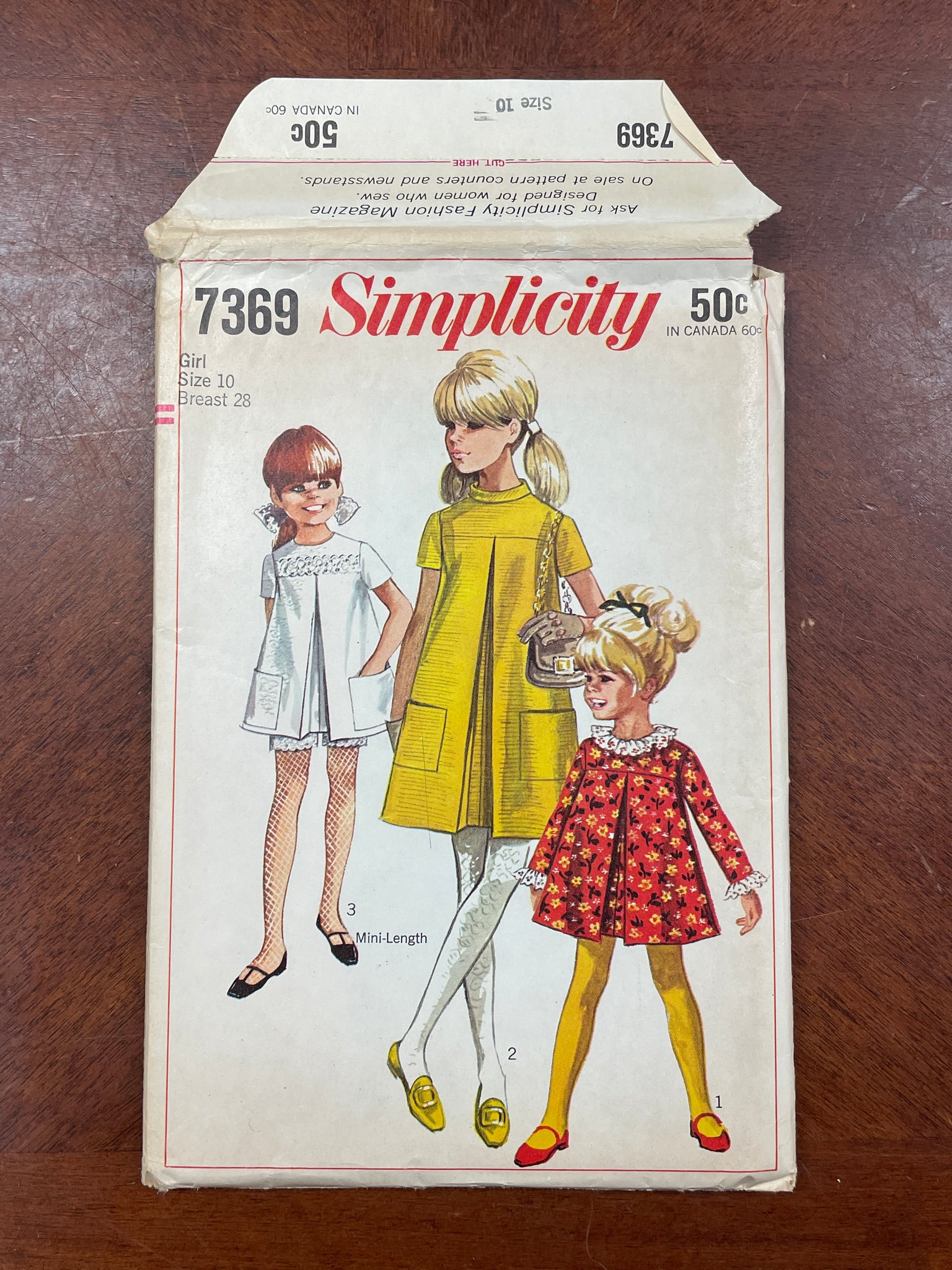 1967 Simplicity 7369 Pattern - Child's Dress