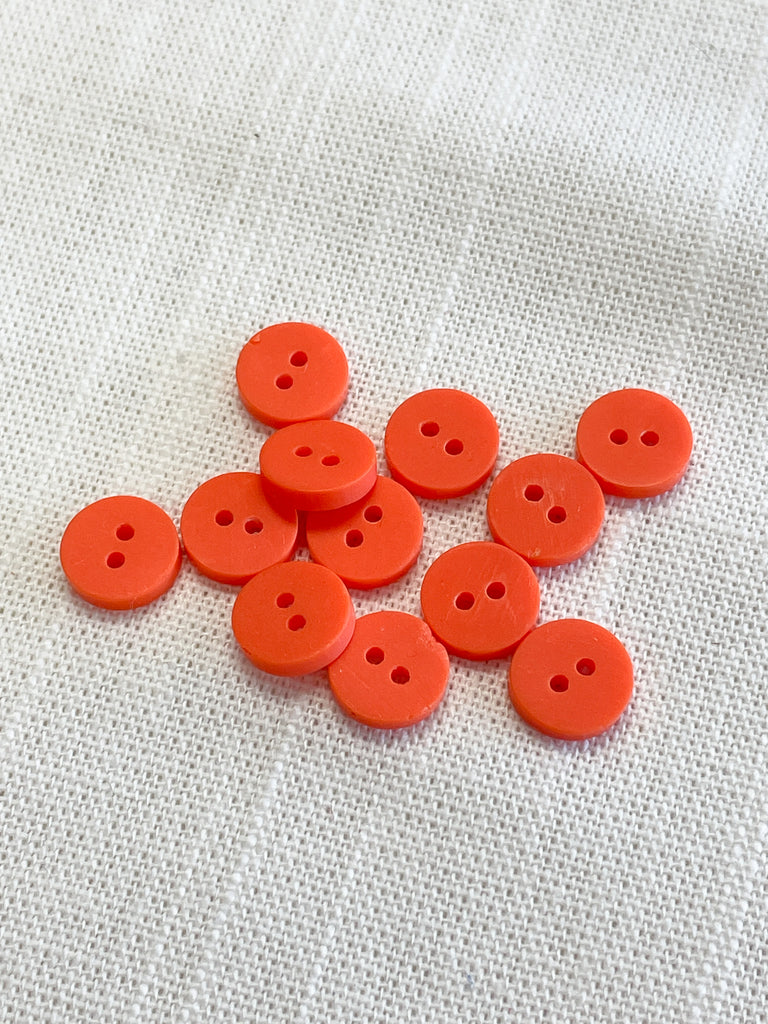 Buttons Plastic Set of 12 - Orange