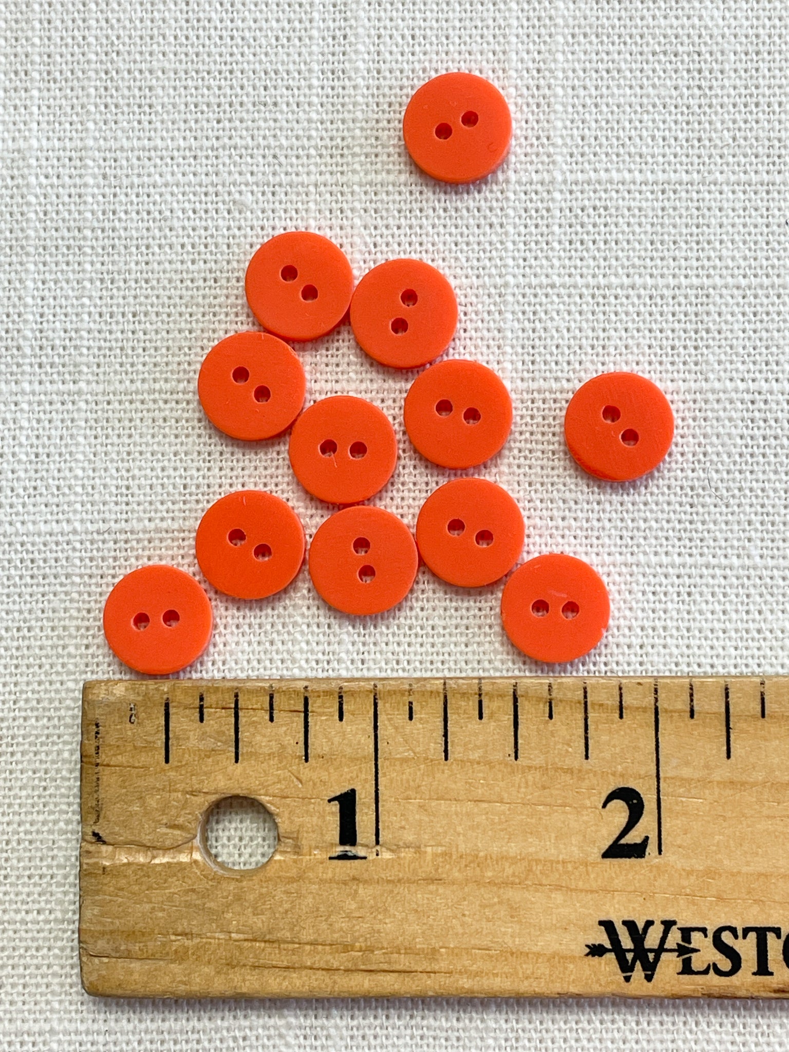 SALE Buttons Plastic Set of 12 - Orange