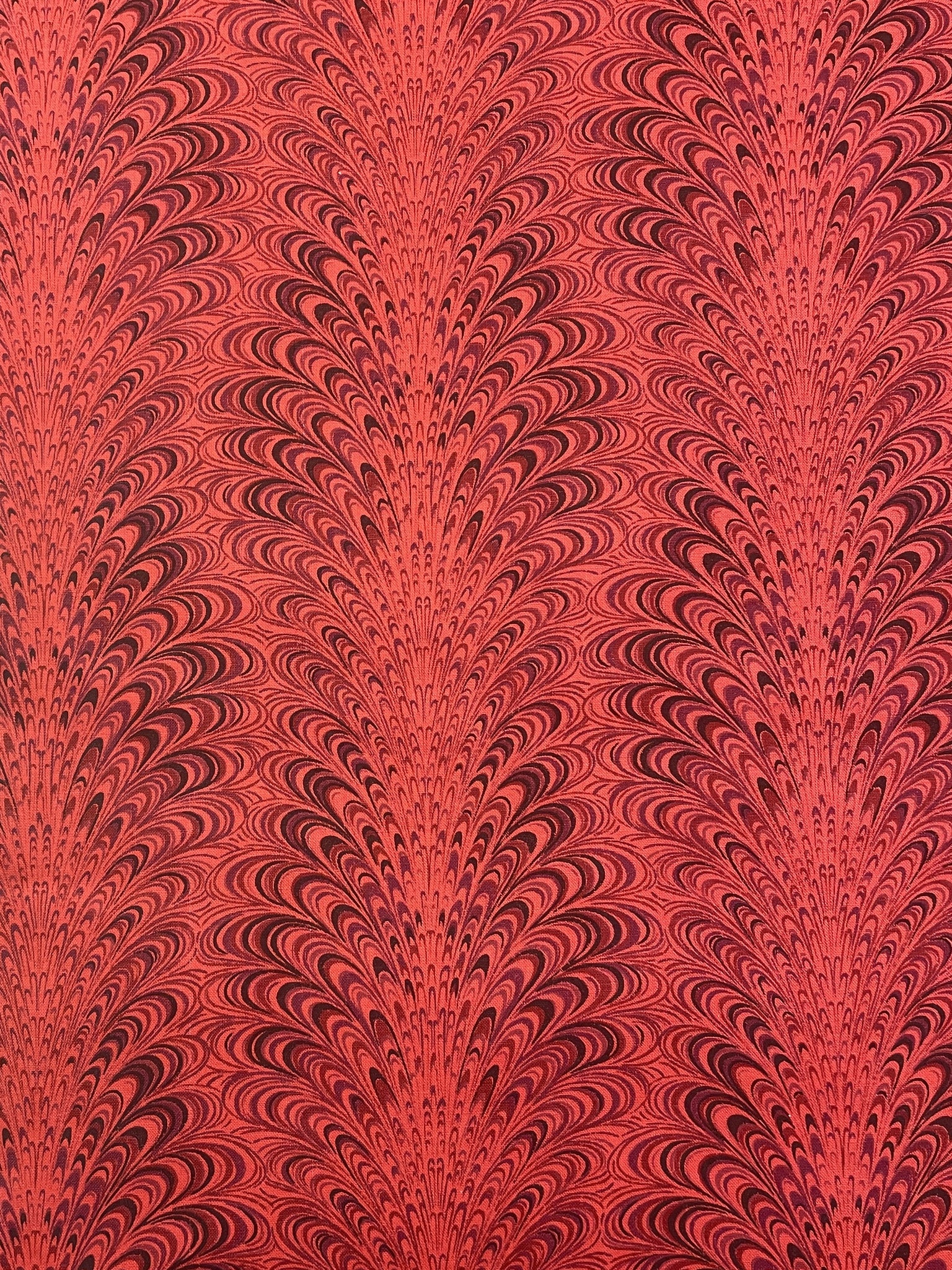 Cotton Vintage - Orange with Black and Maroon Swirls