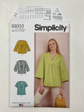 2021 Simplicity 9333 Sewing Pattern - Tops FACTORY FOLDED