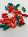 Glass Beads Vintage - Red, Orange and Green