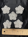 Embroidered & Beaded Flower Motif Bundle - White