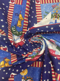 1 7/8 YD Quilting Cotton - Patriotic Snowmen In Frames