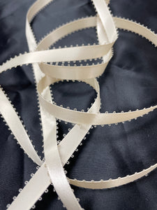 Nylon Double Satin Picot Ribbon Vintage - Cream