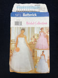 1998 Butterick 5872 Sewing Pattern - Adult Bridal Dresses and Stole