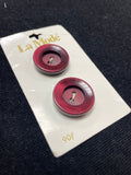 Buttons Plastic Set of 2 - Pearlescent Dark Red