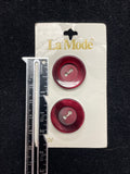 Buttons Plastic Set of 2 - Pearlescent Dark Red