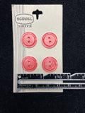 Buttons Plastic Set of 4 Vintage - Pearlescent Pink