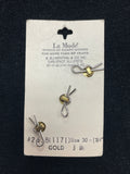 Buttons Metal Set of 3 Vintage - Brushed Brass Domes
