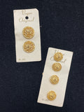 Buttons Metal 11/16" or 7/8" Vintage - Brass Filigree with Lion